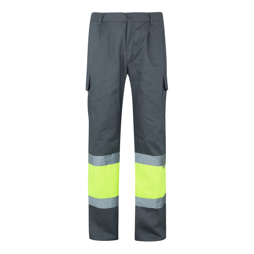VL ATHENA. Calças bicolor em sarja (210g/m²), forradas, multibolsos, em algodão (20%) e poliéster (80%)