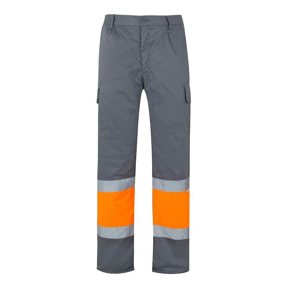 VL ATHENA. Calças bicolor em sarja (210g/m²), forradas, multibolsos, em algodão (20%) e poliéster (80%)
