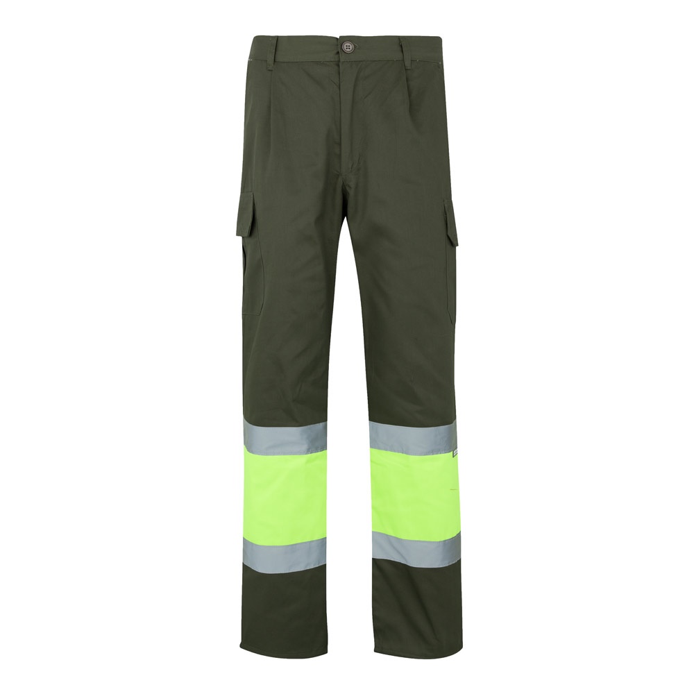 VL ATHENA. Calças bicolor em sarja (210g/m²), forradas, multibolsos, em algodão (20%) e poliéster (80%)