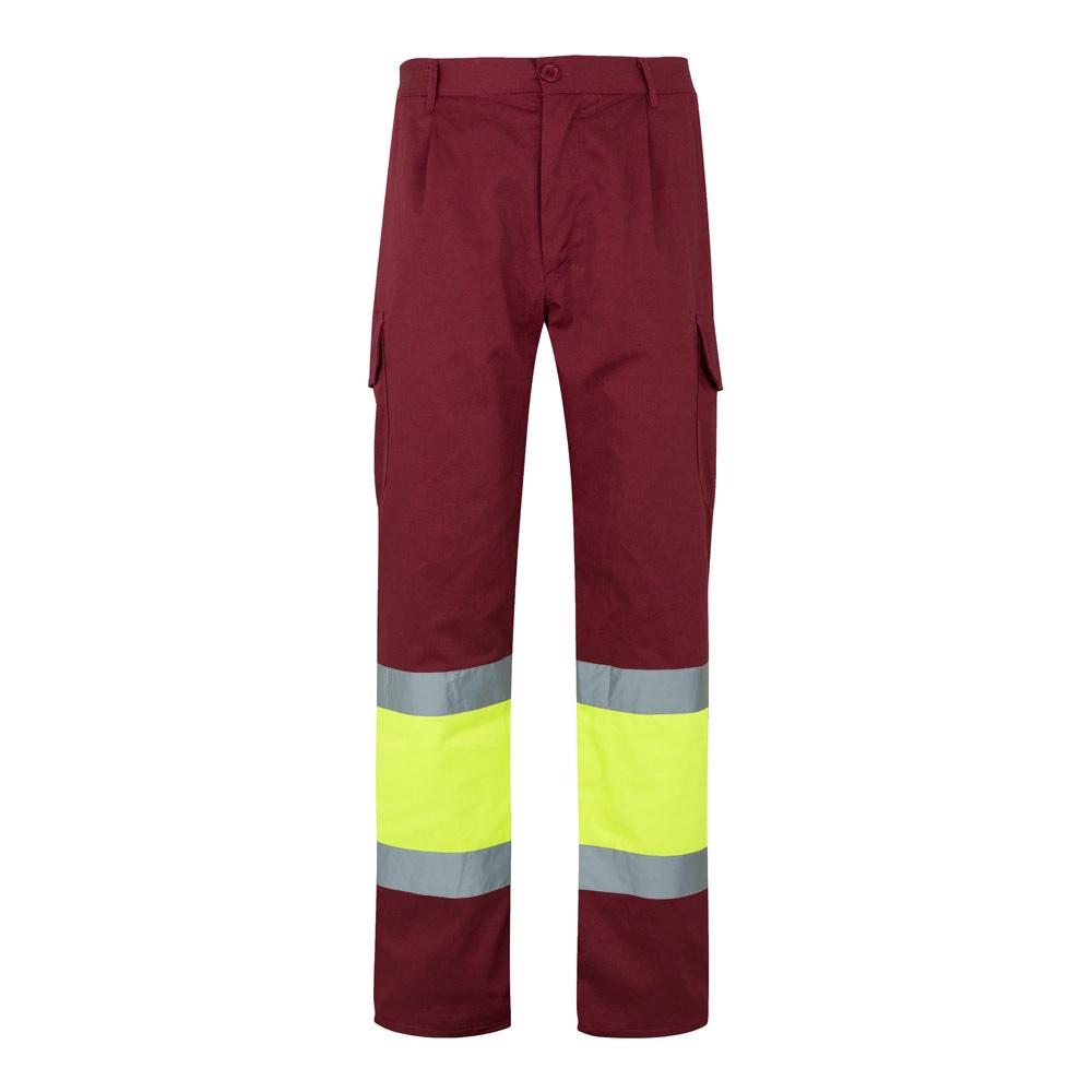 VL ATHENA. Calças bicolor em sarja (210g/m²), forradas, multibolsos, em algodão (20%) e poliéster (80%)