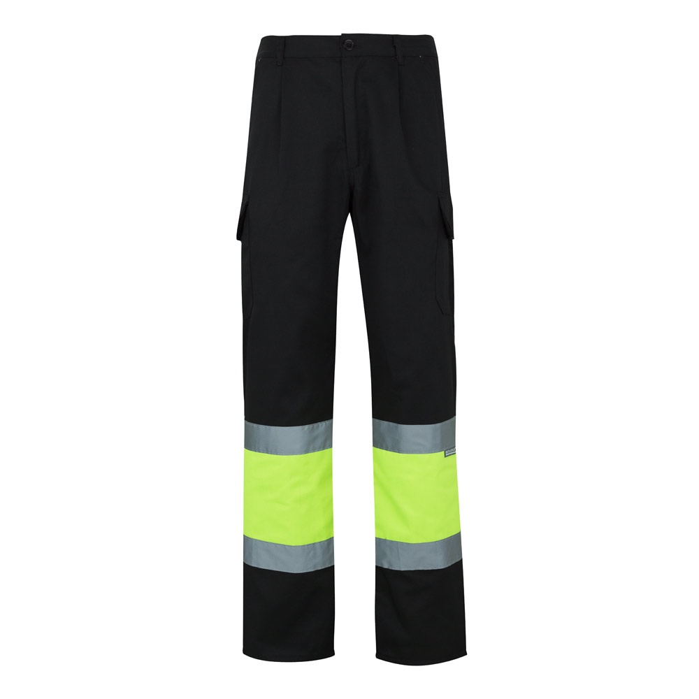 VL POSEIDON. Calças bicolor em sarja multibolsos (210g/m²), em algodão (20%) e poliéster (80%)