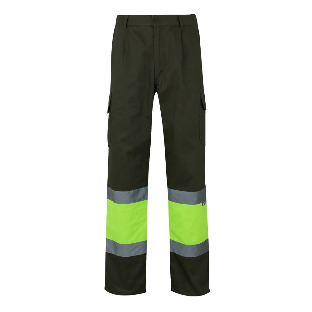 VL POSEIDON. Calças bicolor em sarja multibolsos (210g/m²), em algodão (20%) e poliéster (80%)