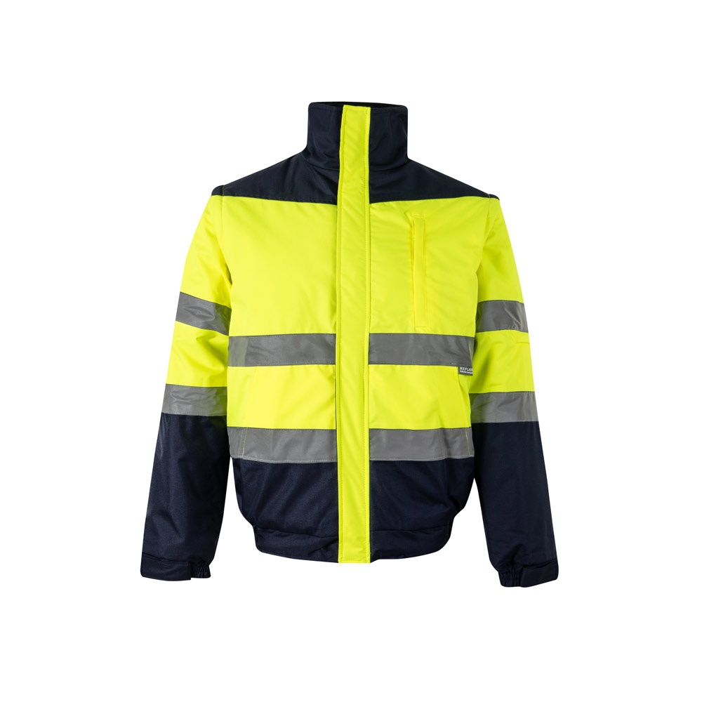 VL JUPITER. Casaco acolchoado bicolor (180g/m²) em poliéster (100%), com recobrimento de PU
