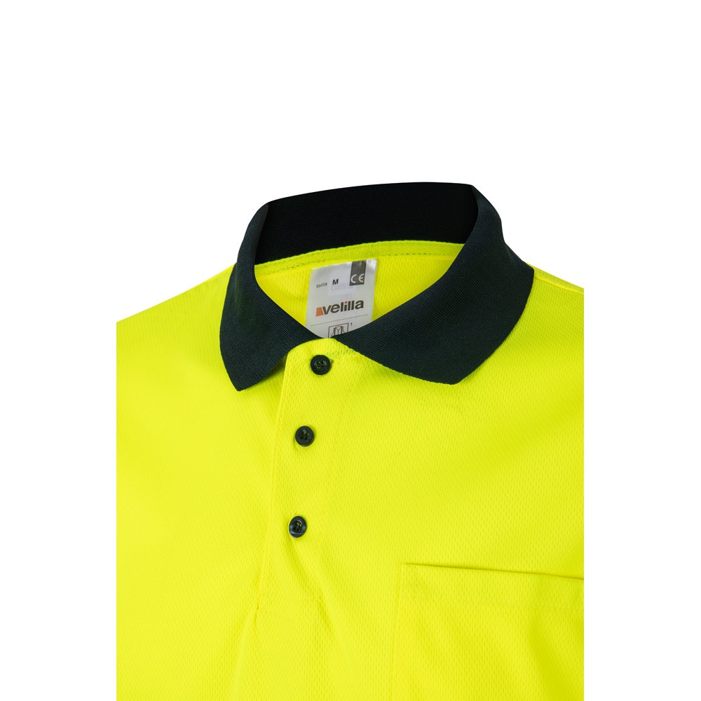 VL CUPID. Polo piqué bicolore (160g/m²) à manches courtes, en polyester (100%)