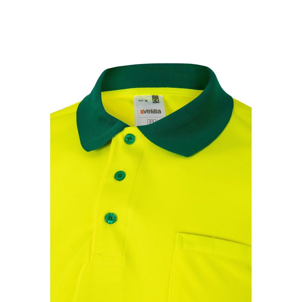 VL CUPID. Polo piqué bicolore (160g/m²) à manches courtes, en polyester (100%)