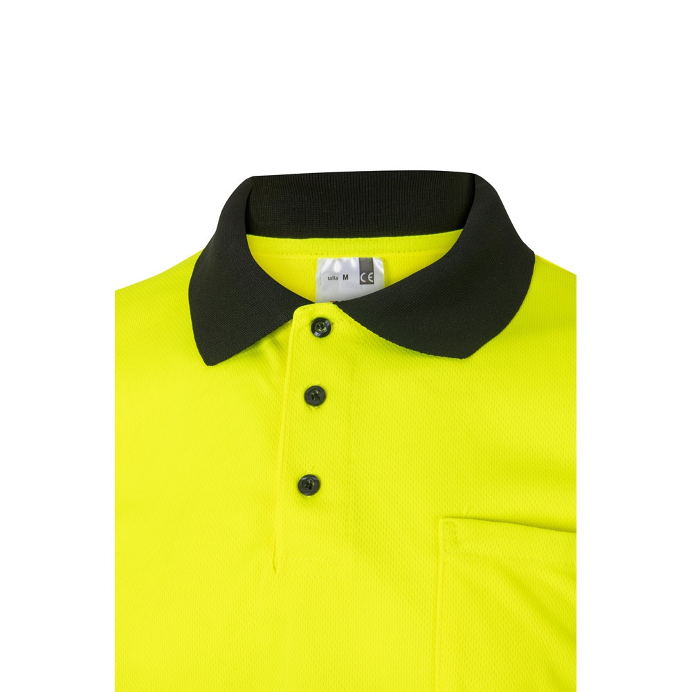 VL CUPID LARGE. Polo bicolore (160g/m²) à manches courtes, en polyester (100%)