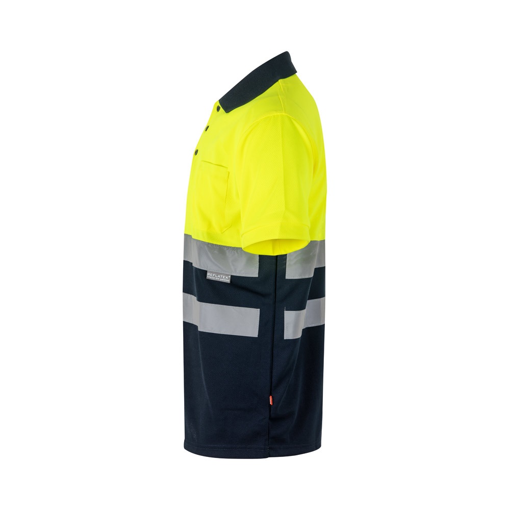 VL CUPID LARGE. Polo bicolore (160g/m²) à manches courtes, en polyester (100%)