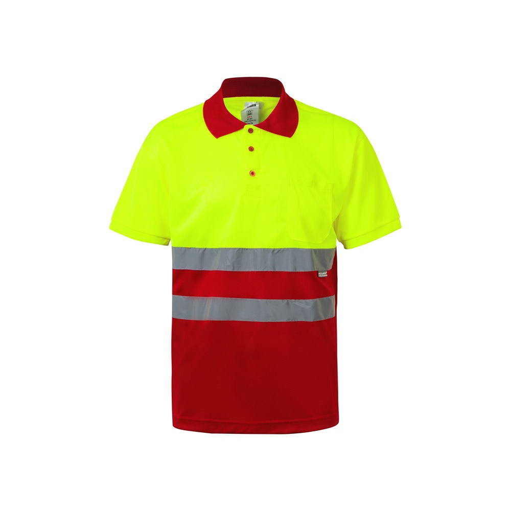 VL CUPID LARGE. Polo bicolor bird-eye (160g/m²) de manga curta, em poliéster (100%)