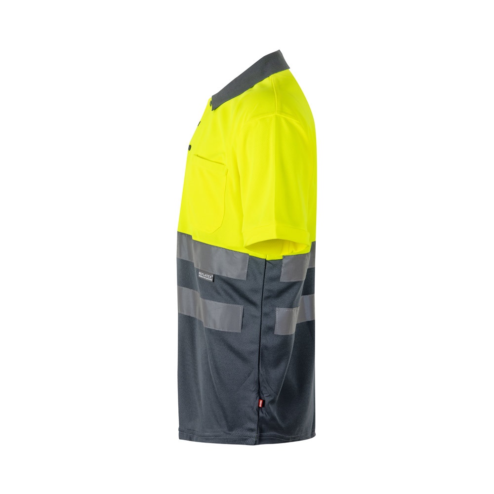 VL CUPID LARGE. Polo bicolore (160g/m²) à manches courtes, en polyester (100%)