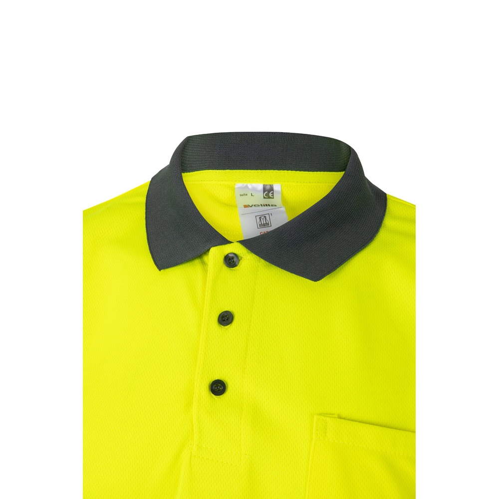 VL CUPID LARGE. Polo bicolore (160g/m²) à manches courtes, en polyester (100%)