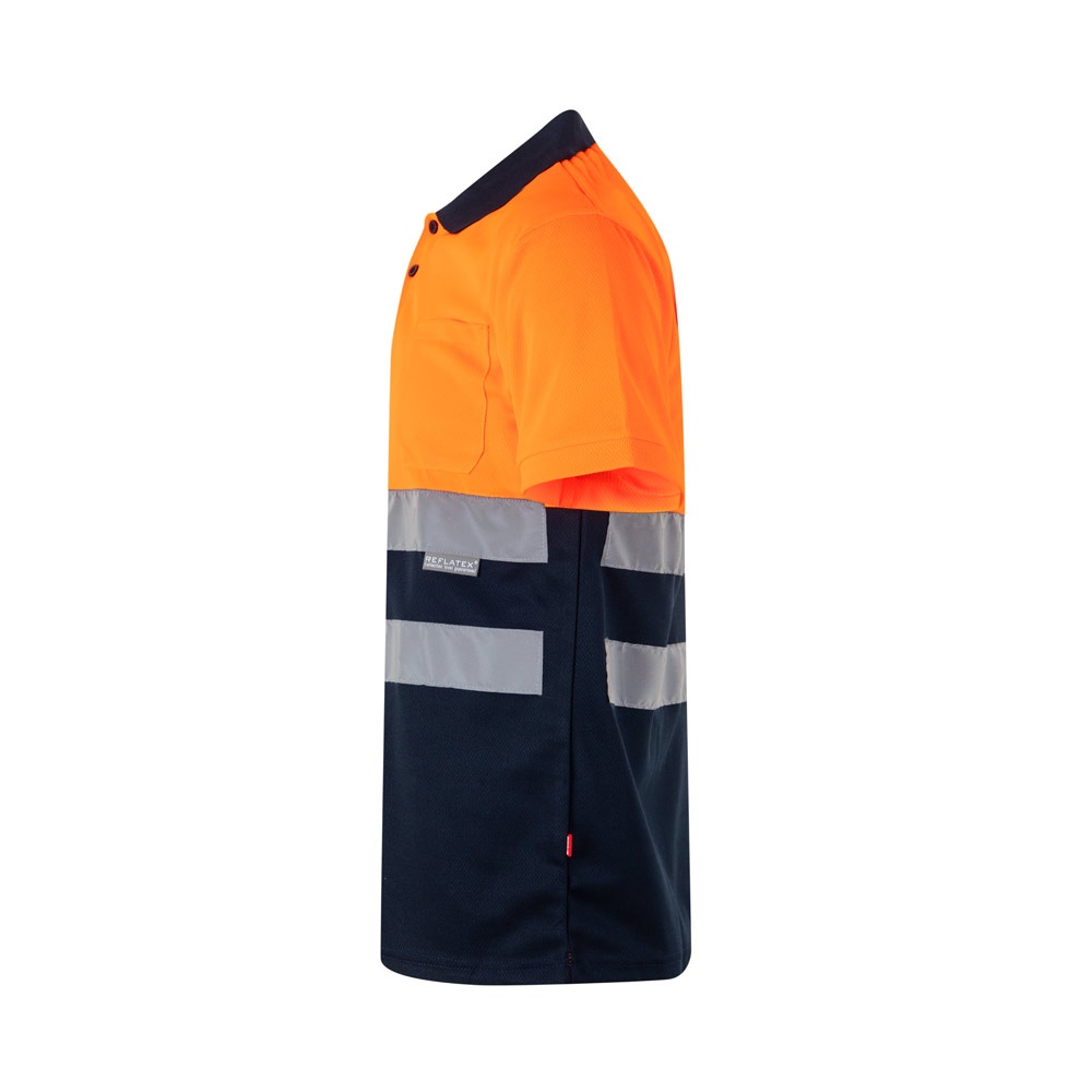 VL CUPID LARGE. Polo bicolore (160g/m²) à manches courtes, en polyester (100%)