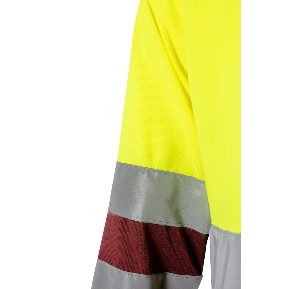 VL VULCAN. Polo bicolore (160g/m²) à manches longues, en polyester (100%)