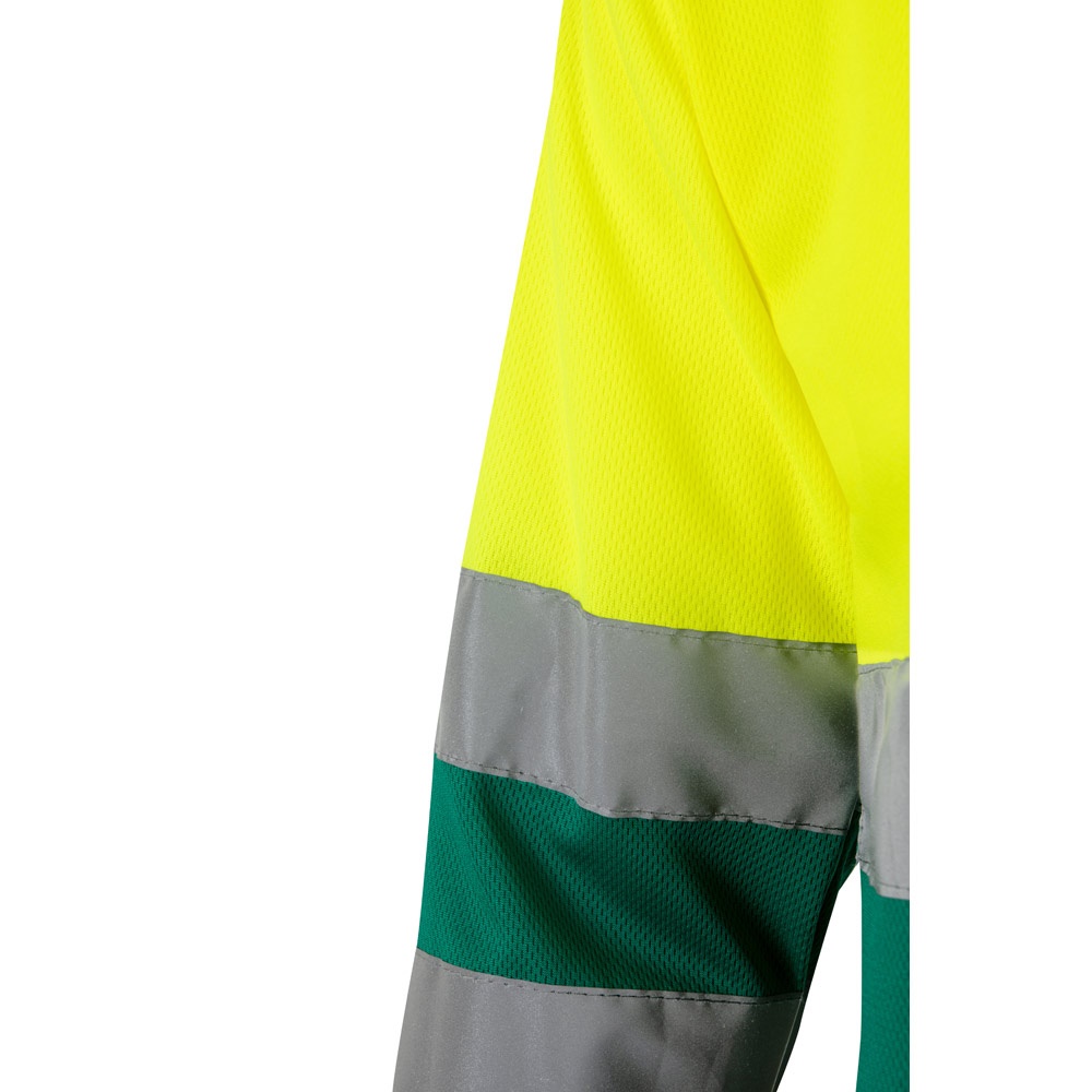 VL VULCAN LARGE. Polo bicolore (160g/m²) à manches longues, en polyester (100%)