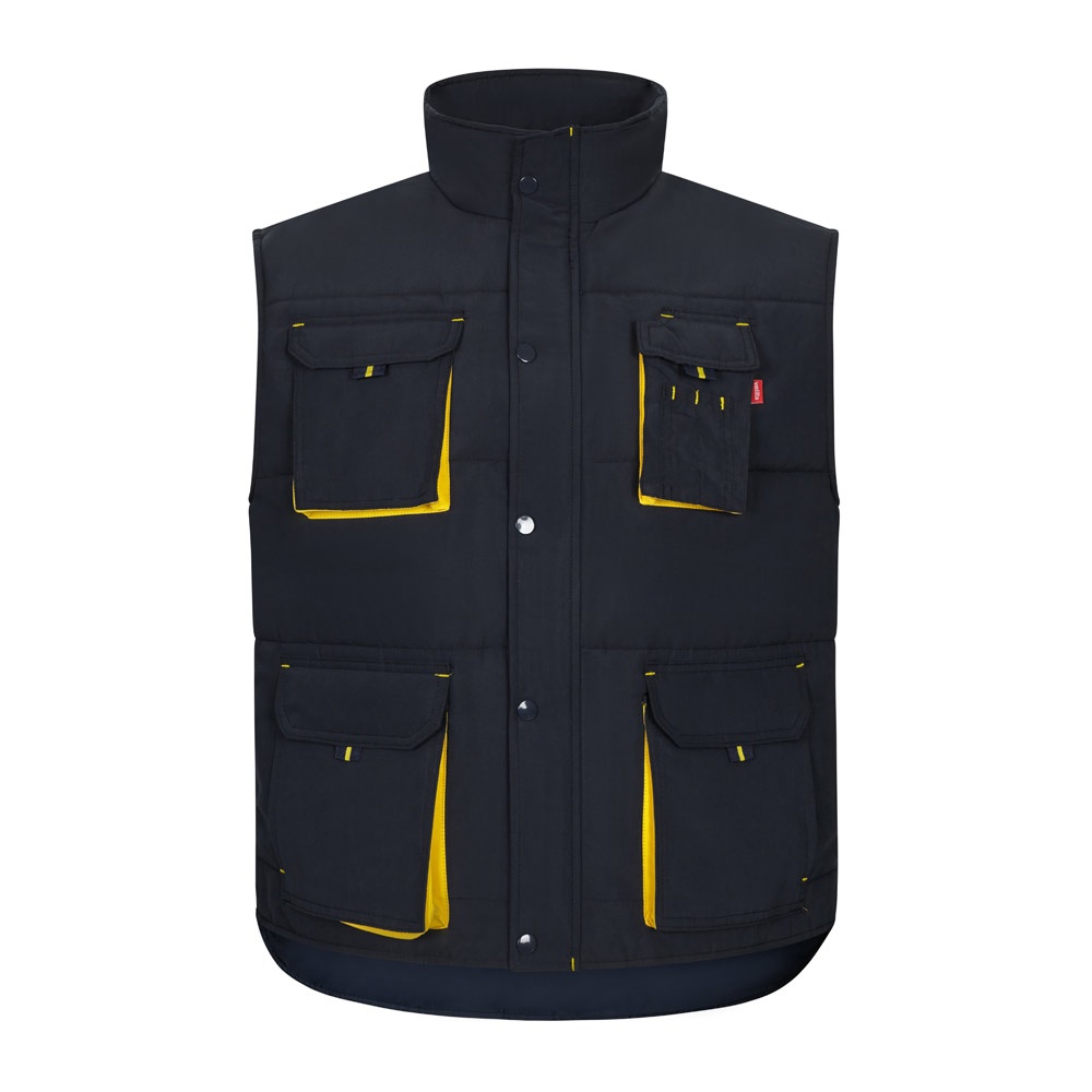 VL NERGAL. Colete acolchoado, bicolor multibolsos (120g/m²), em poliéster (100%)