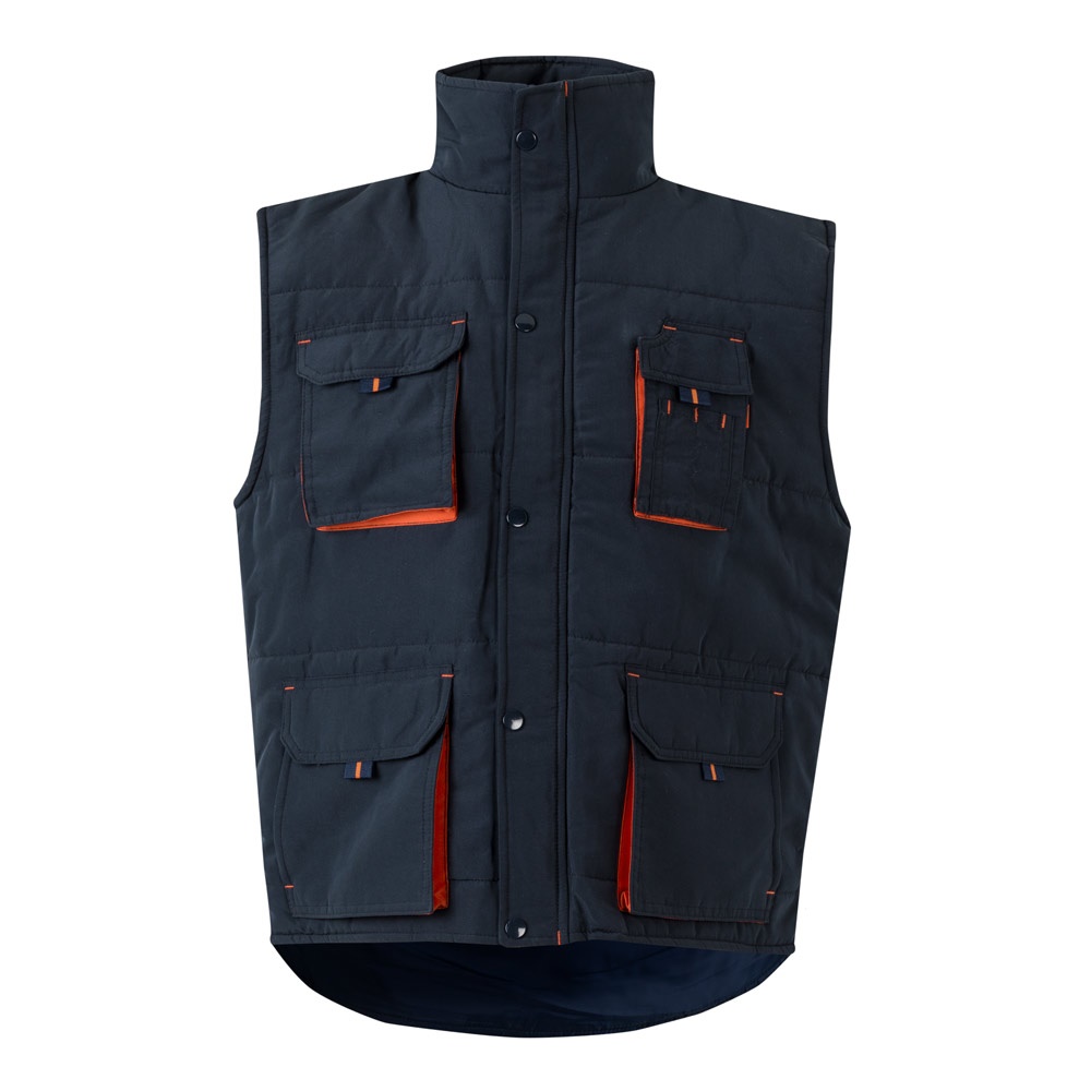 VL NERGAL. Colete acolchoado, bicolor multibolsos (120g/m²), em poliéster (100%)