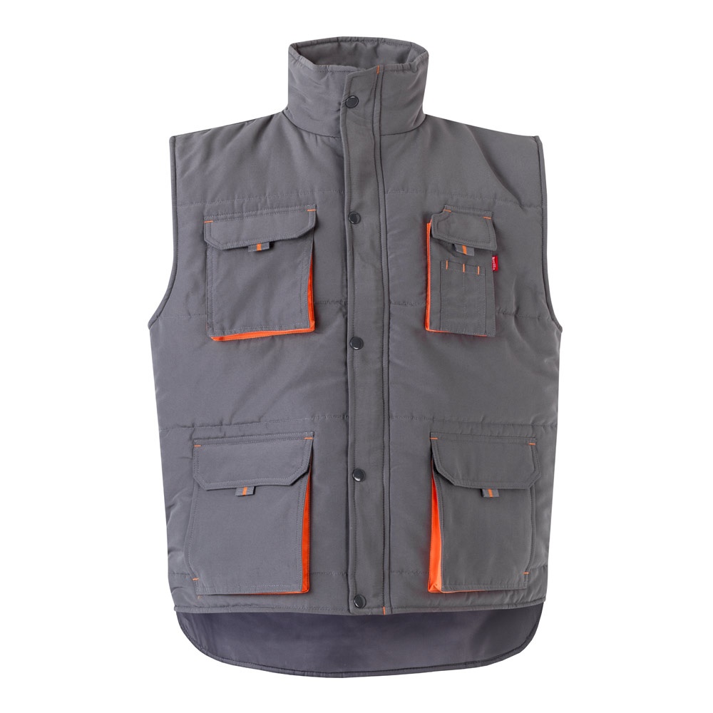 VL NERGAL. Colete acolchoado, bicolor multibolsos (120g/m²), em poliéster (100%)