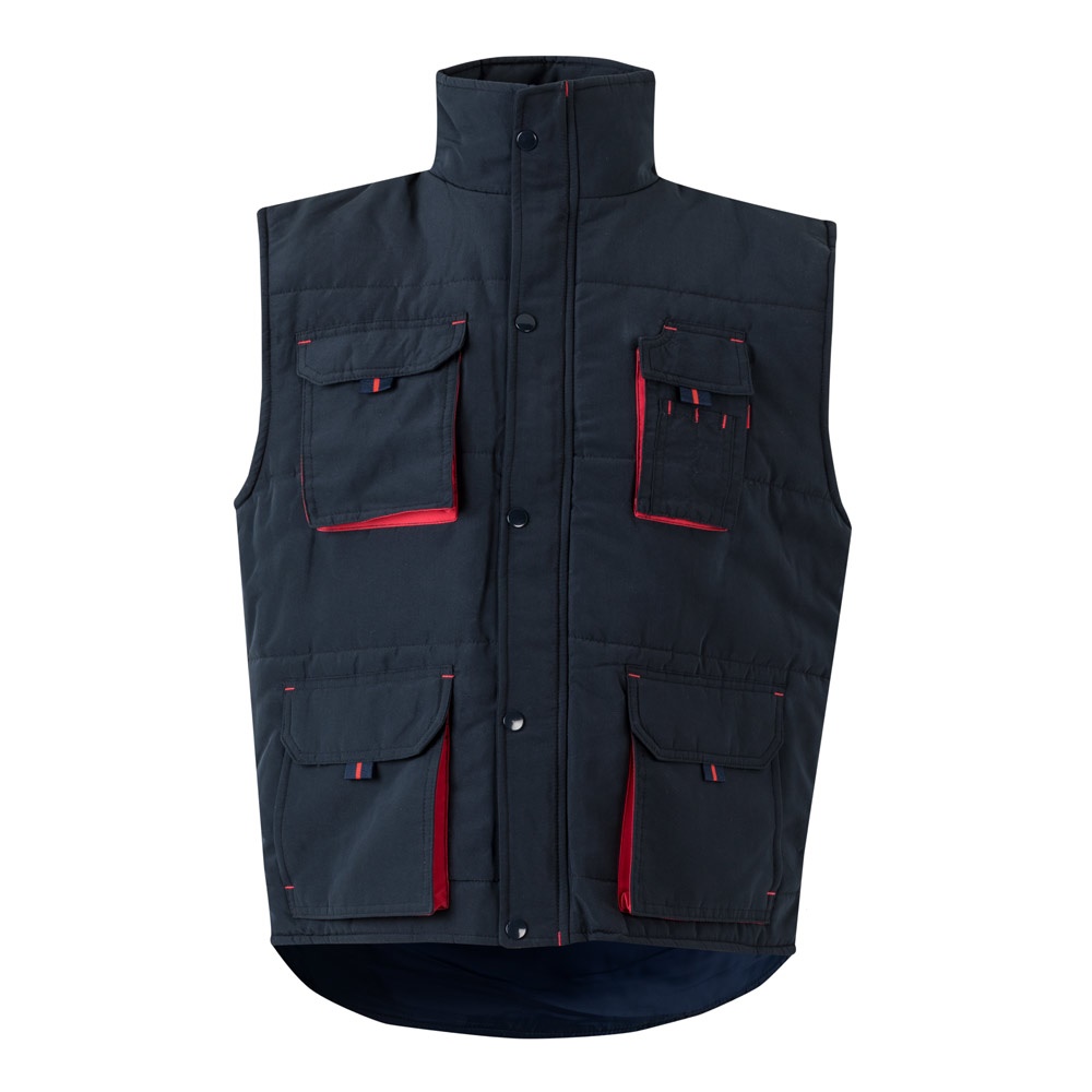 VL NERGAL. Colete acolchoado, bicolor multibolsos (120g/m²), em poliéster (100%)