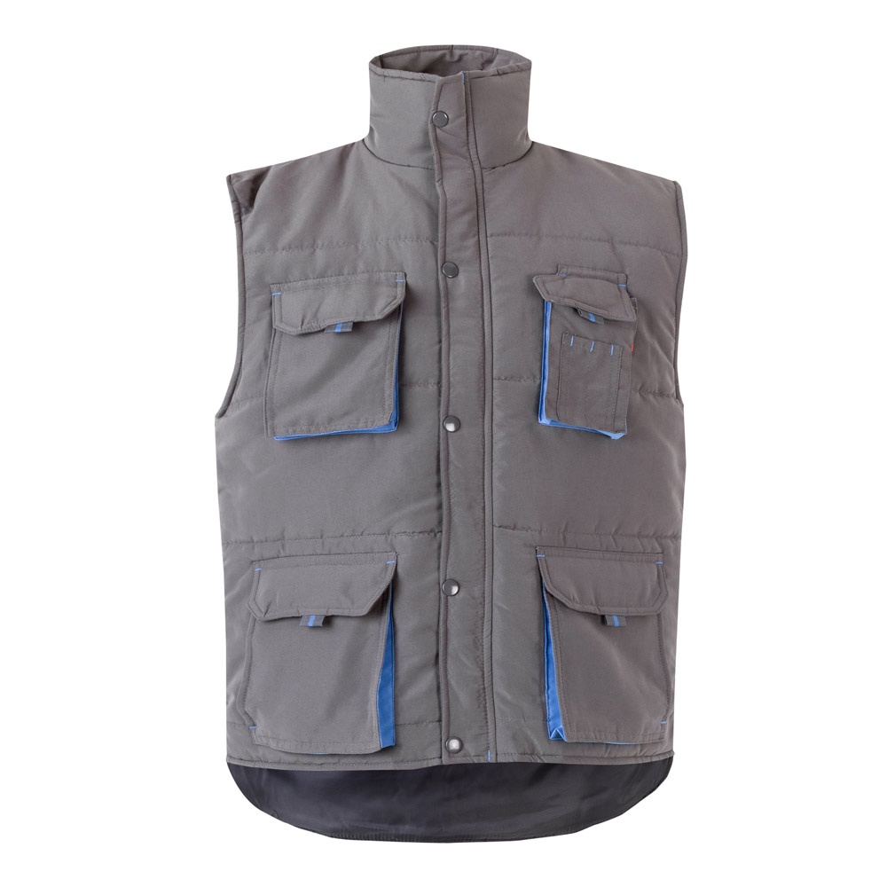 VL NERGAL. Colete acolchoado, bicolor multibolsos (120g/m²), em poliéster (100%)