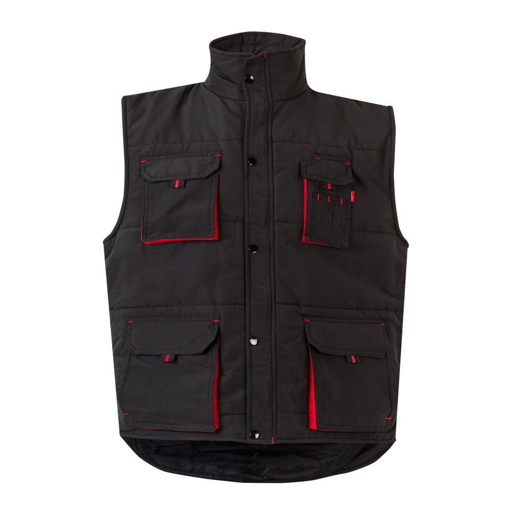 VL NERGAL. Colete acolchoado, bicolor multibolsos (120g/m²), em poliéster (100%)