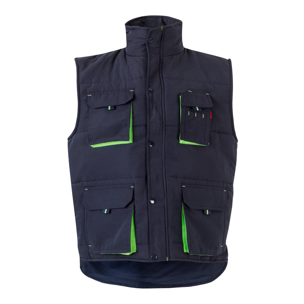 VL NERGAL. Colete acolchoado, bicolor multibolsos (120g/m²), em poliéster (100%)