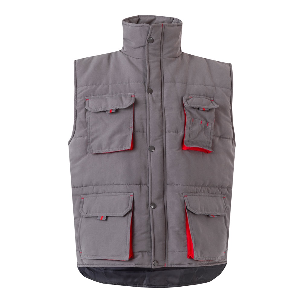 VL NERGAL. Colete acolchoado, bicolor multibolsos (120g/m²), em poliéster (100%)