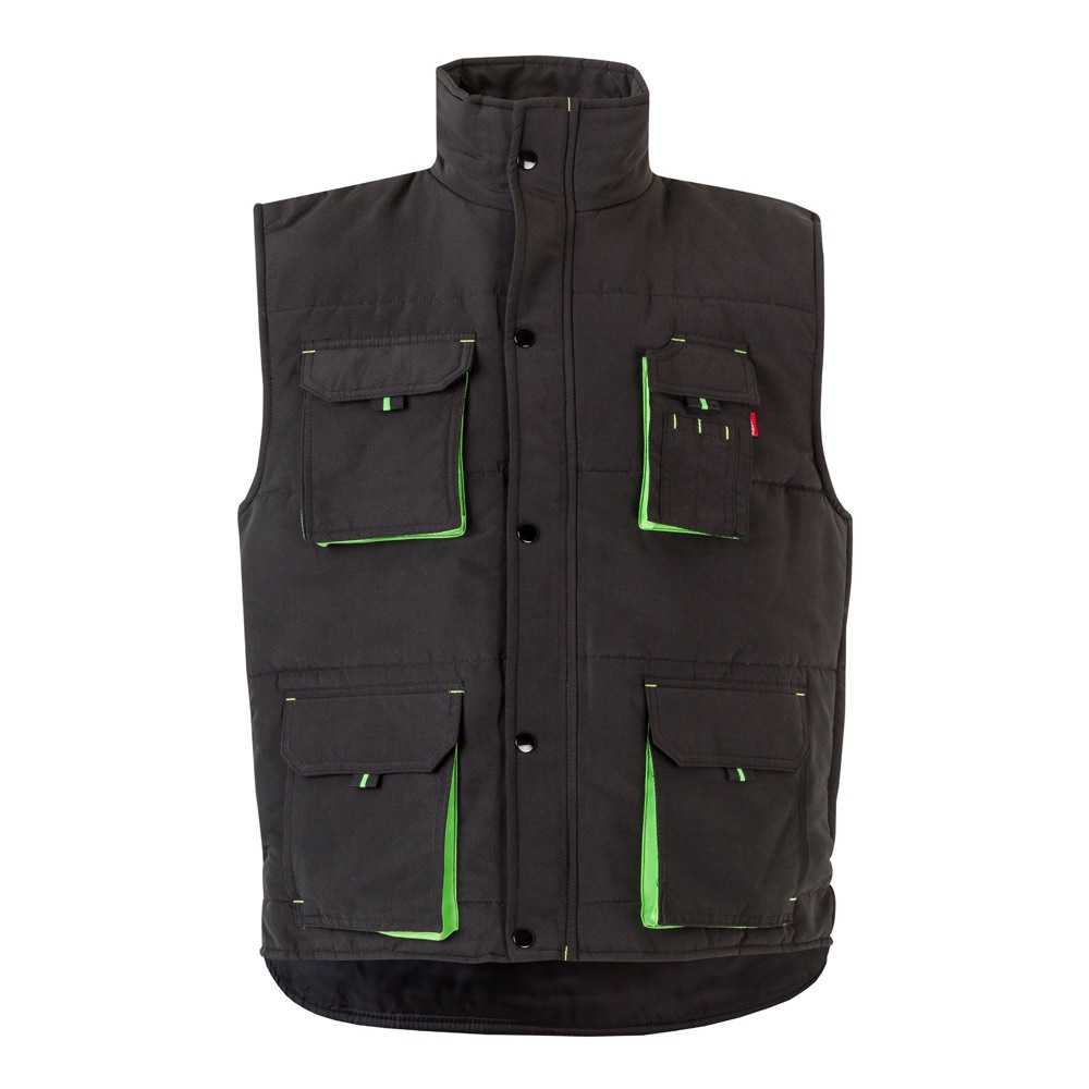 VL NERGAL. Colete acolchoado, bicolor multibolsos (120g/m²), em poliéster (100%)