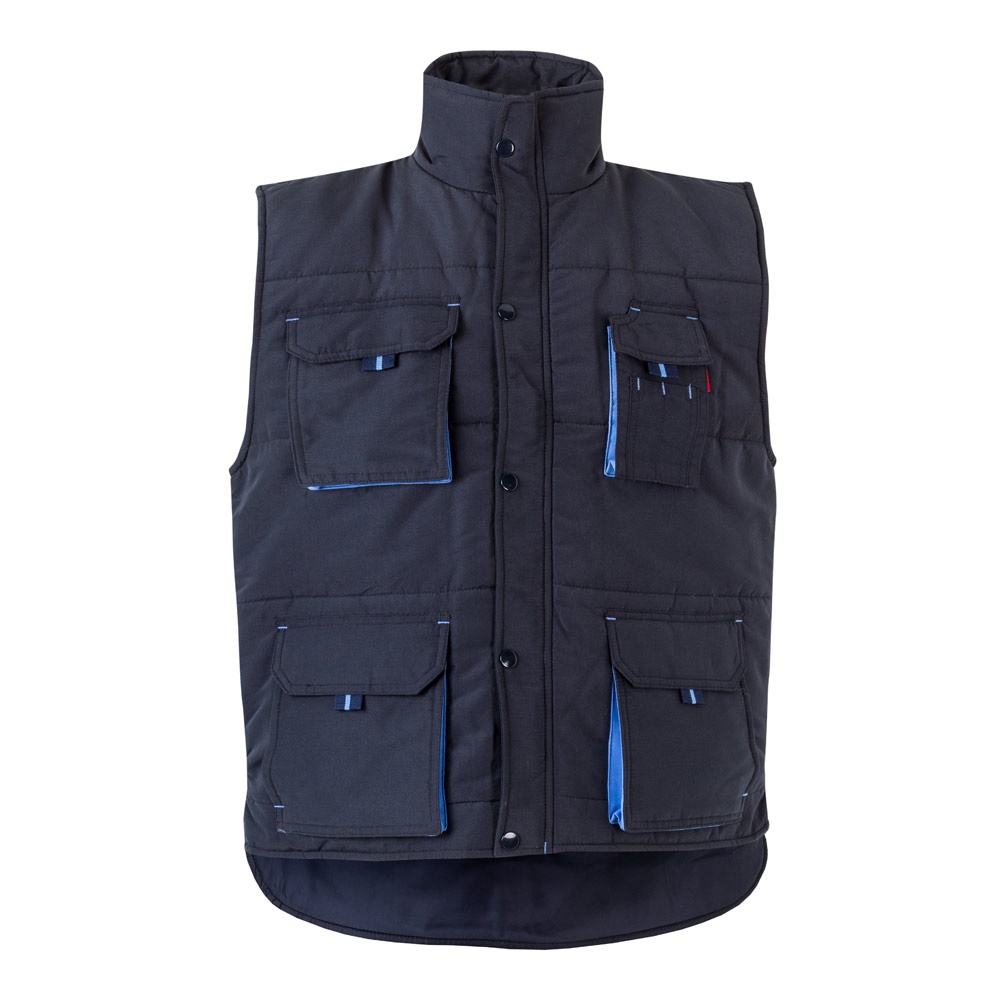 VL NERGAL. Colete acolchoado, bicolor multibolsos (120g/m²), em poliéster (100%)