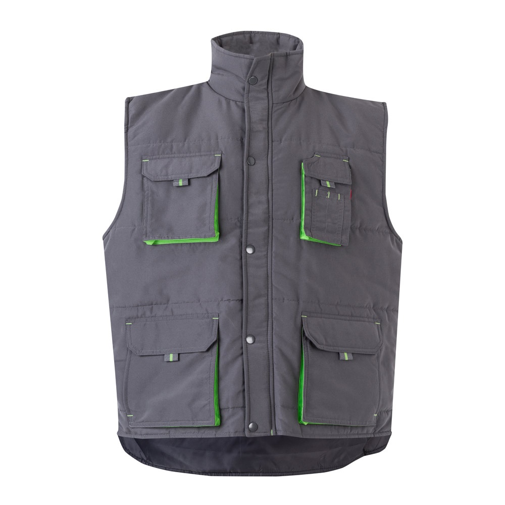 VL NERGAL. Colete acolchoado, bicolor multibolsos (120g/m²), em poliéster (100%)