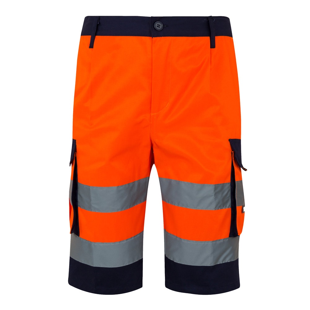 VL HADES. Bermudas bicolor multibolsos (210g/m²), em algodão (20%) e poliéster (80%)