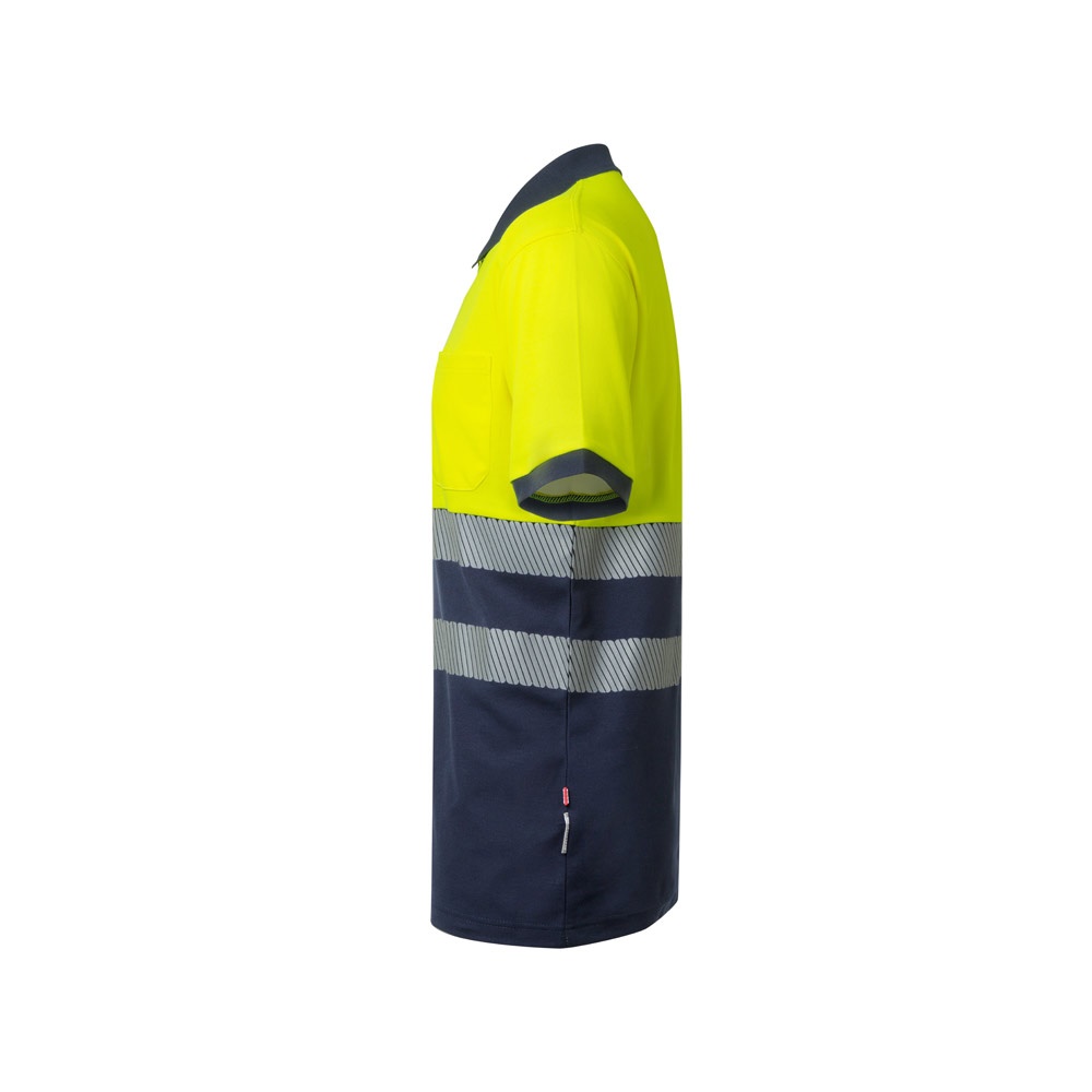 VL ACHELOUS. Polo piqué bicolore (150g/m²) à manches courtes, en coton (55%) et polyester (45%)