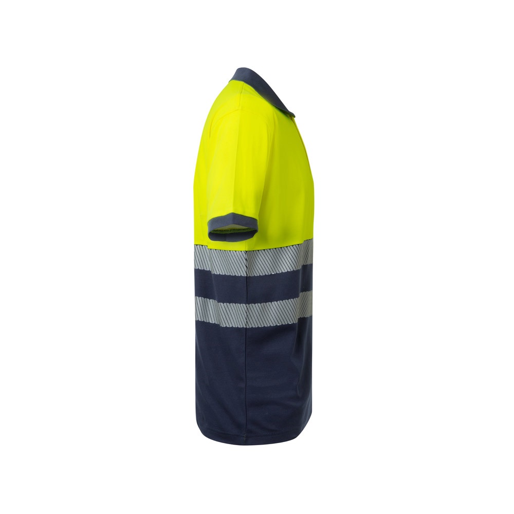 VL ACHELOUS. Polo piqué bicolore (150g/m²) à manches courtes, en coton (55%) et polyester (45%)