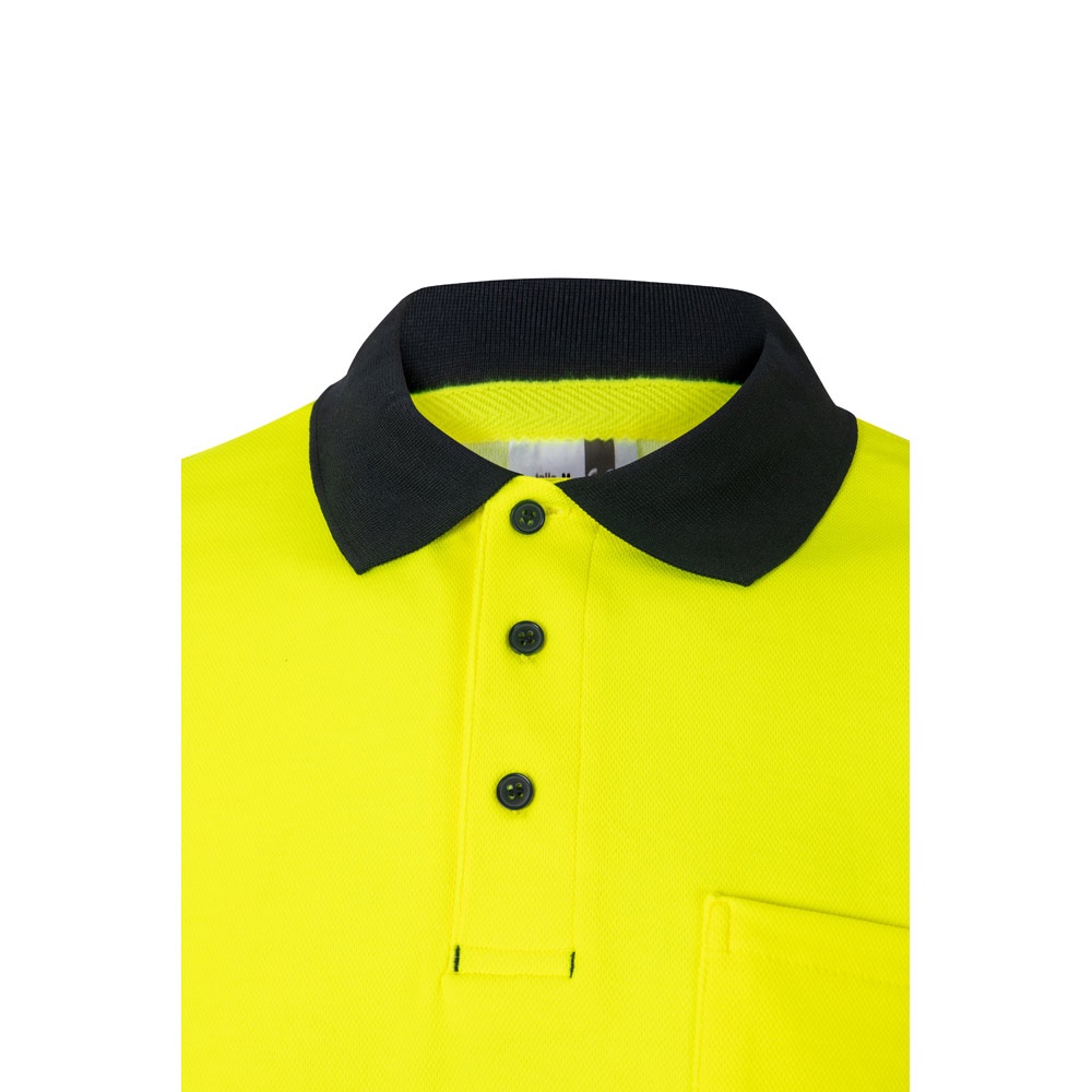 VL ACHELOUS. Polo piqué bicolore (150g/m²) à manches courtes, en coton (55%) et polyester (45%)