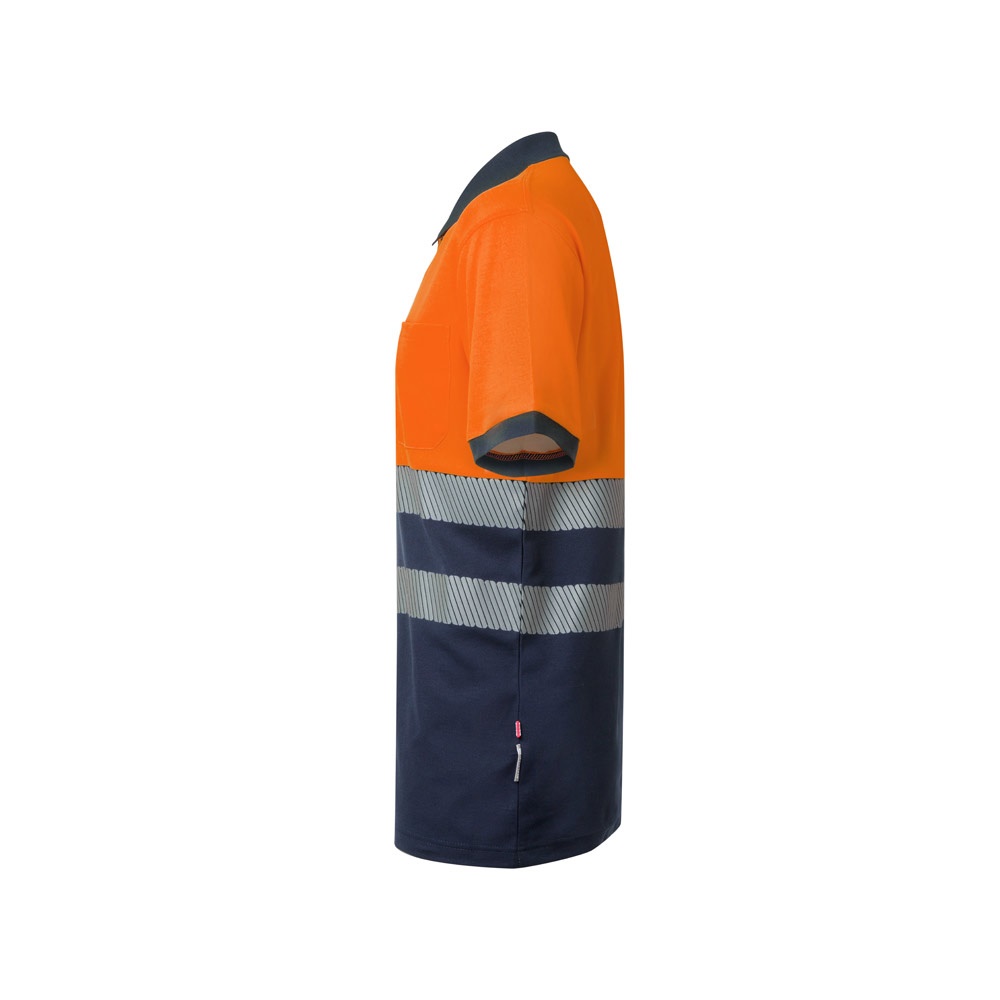 VL ACHELOUS. Polo piqué bicolore (150g/m²) à manches courtes, en coton (55%) et polyester (45%)