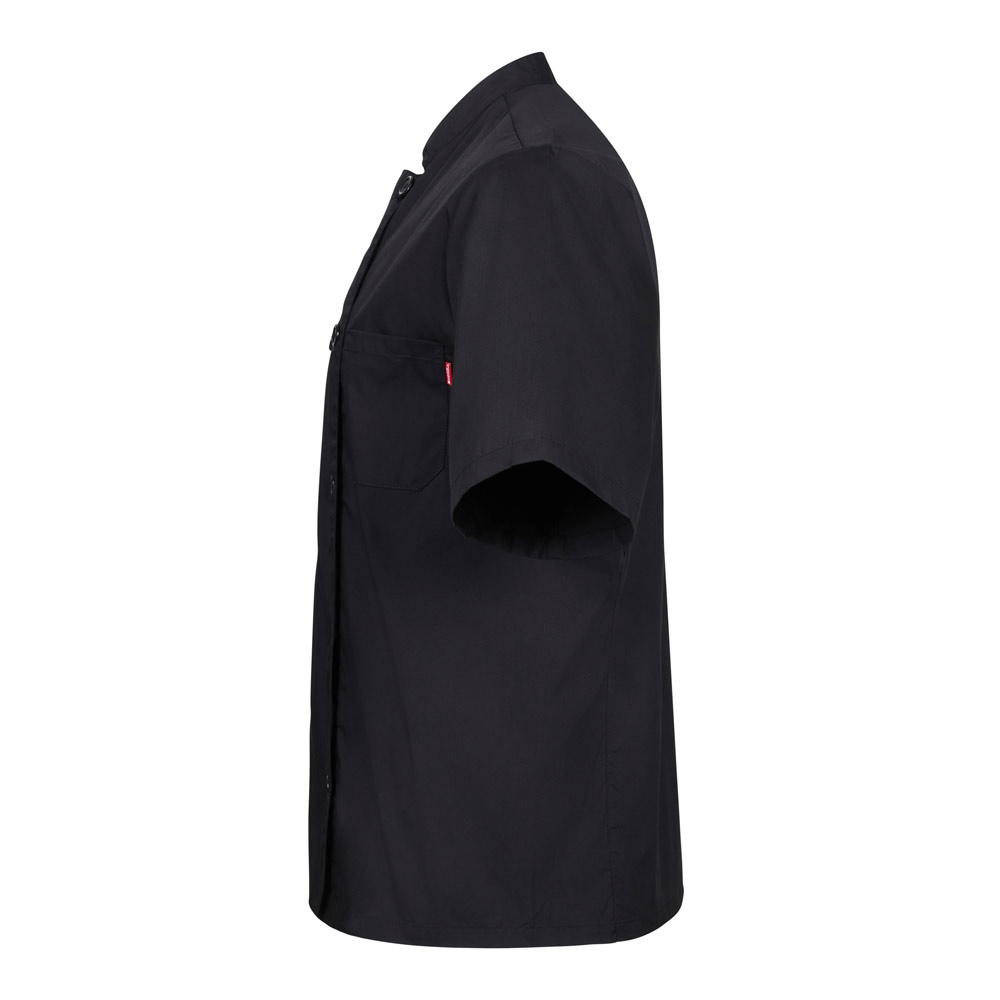 VL DURGA. Veste de cuisine à manches courtes en popeline (110g/m²), en coton (35%) et polyester (65%)