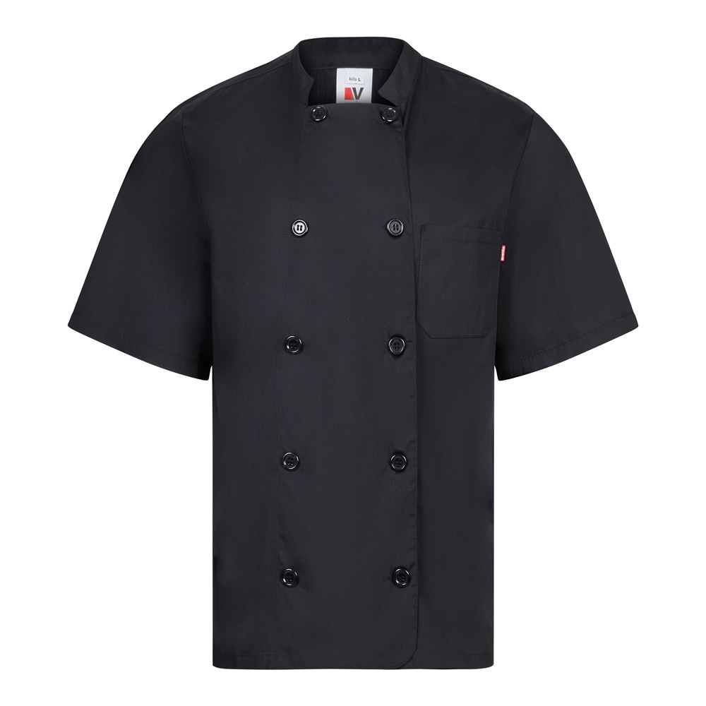 VL DURGA. Jaleca de cozinha de popelina (110g/m²) de manga curta, em algodão (35%) e poliéster (65%)
