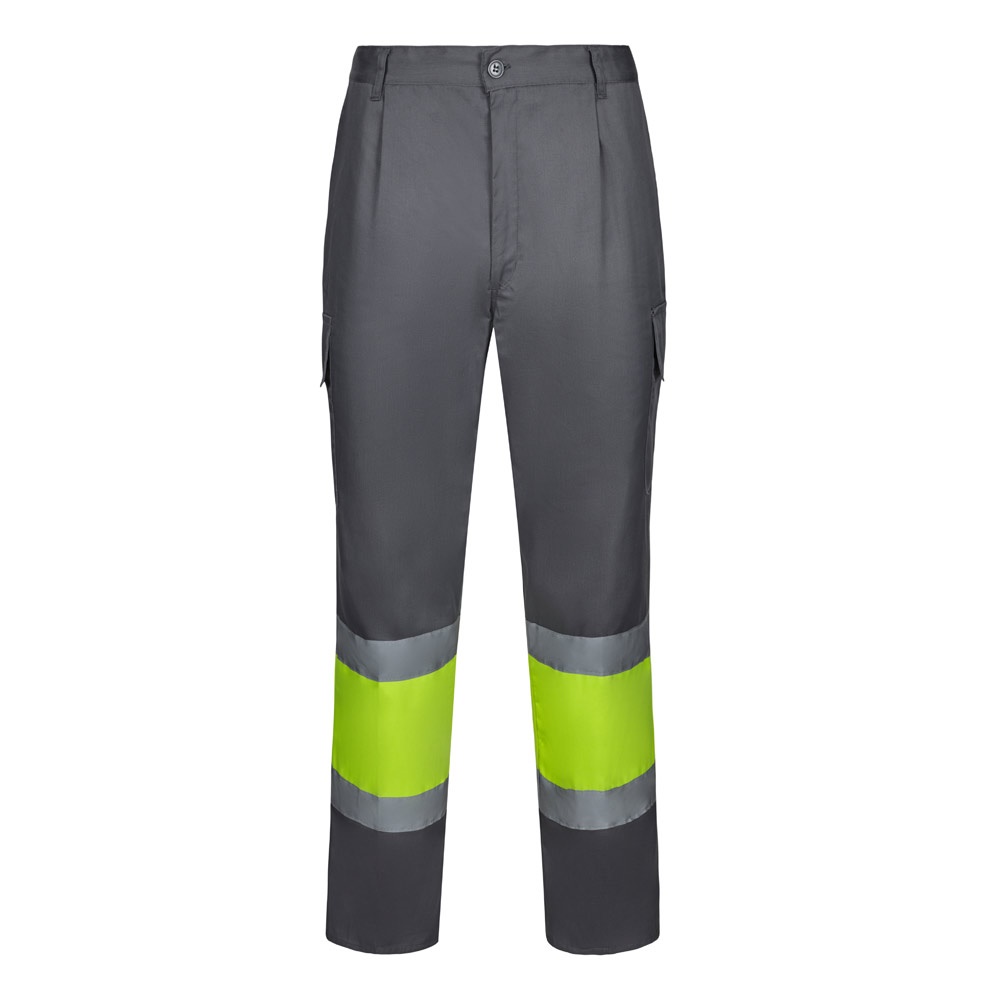 VL ARTEMIS. Calças bicolor, em sarja (190g/m²), em algodão (20%) e poliéster (80%)