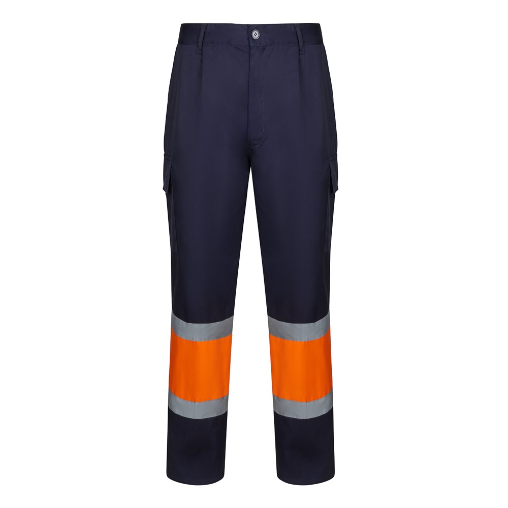 VL ARTEMIS. Calças bicolor, em sarja (190g/m²), em algodão (20%) e poliéster (80%)