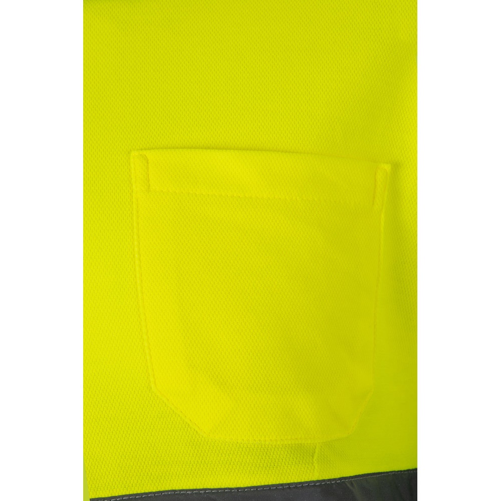 VL PLUTO LARGE. Polo piqué bicolore (150g/m²) à manches longues, en coton (55%) et polyester (45%)