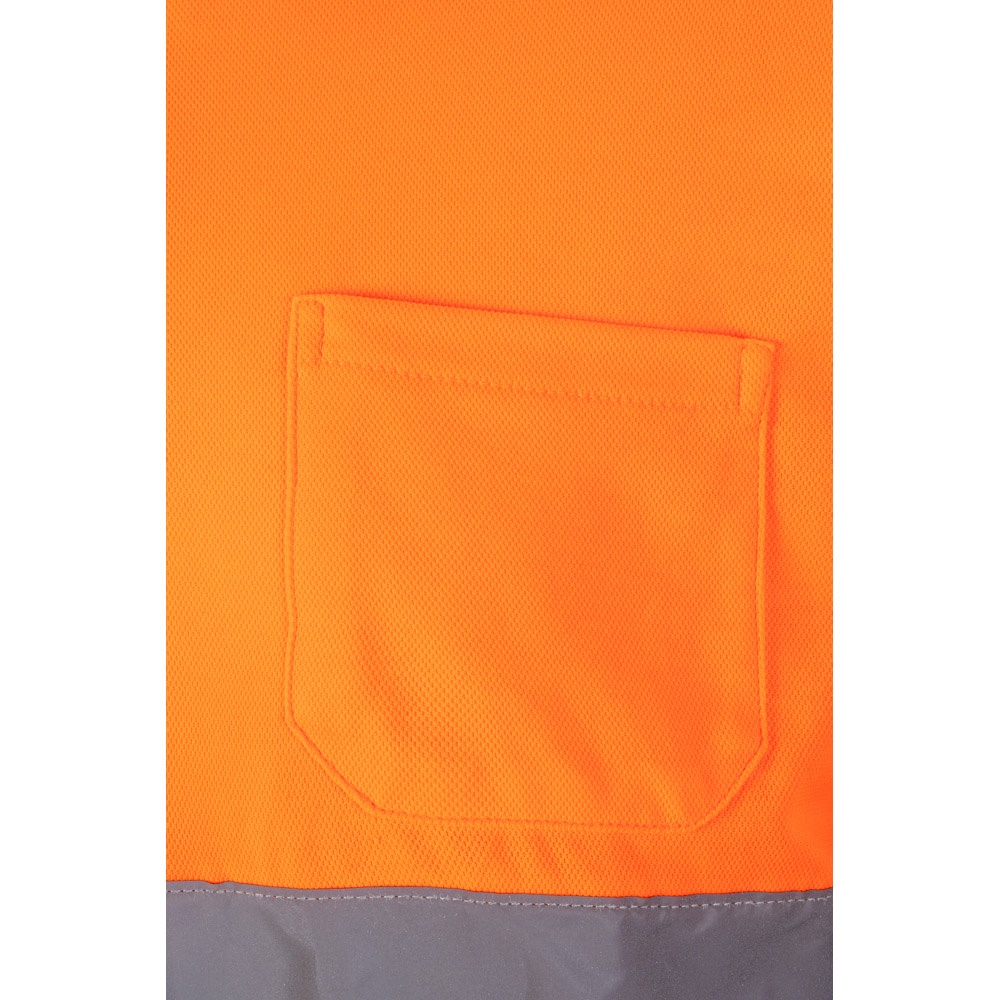 VL PLUTO LARGE. Polo piqué bicolore (150g/m²) à manches longues, en coton (55%) et polyester (45%)