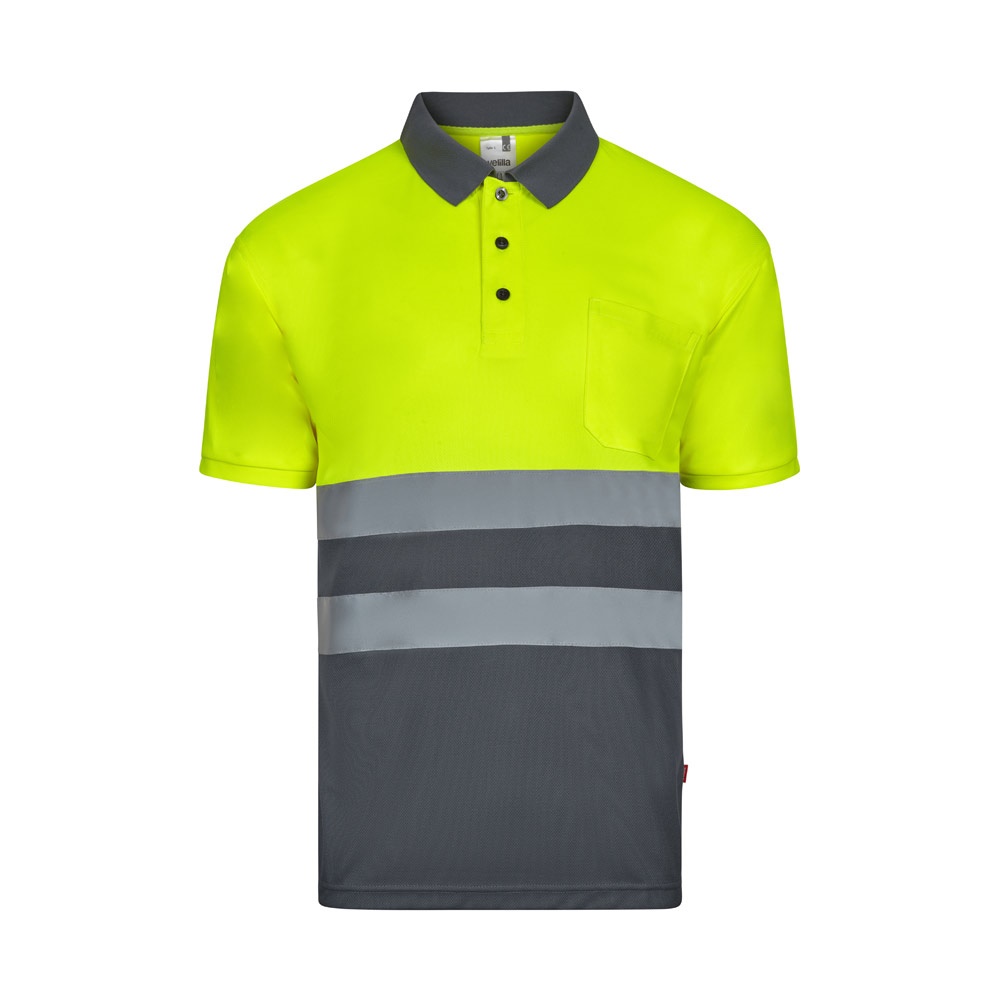 VL FORTUNA. Polo bird-eye (140g/m²) de manga curta, em poliéster (100%)