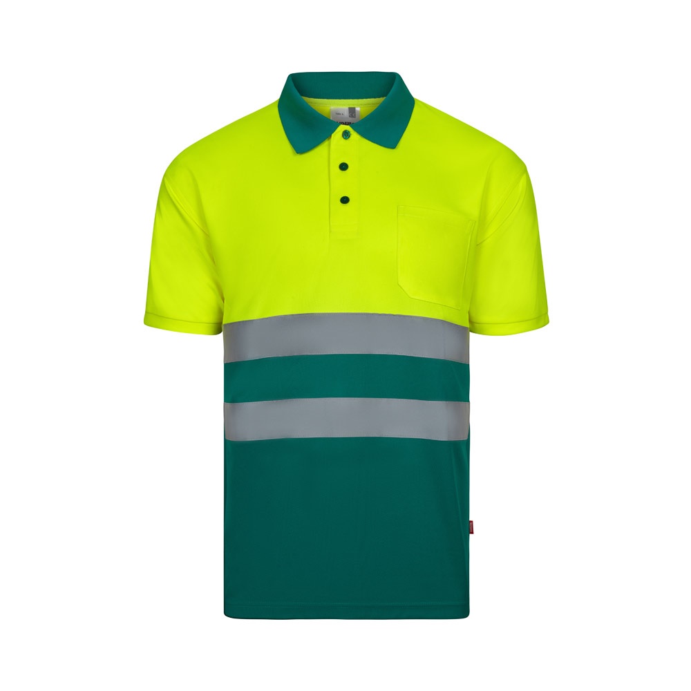 VL FORTUNA. Polo bird-eye (140g/m²) de manga curta, em poliéster (100%)
