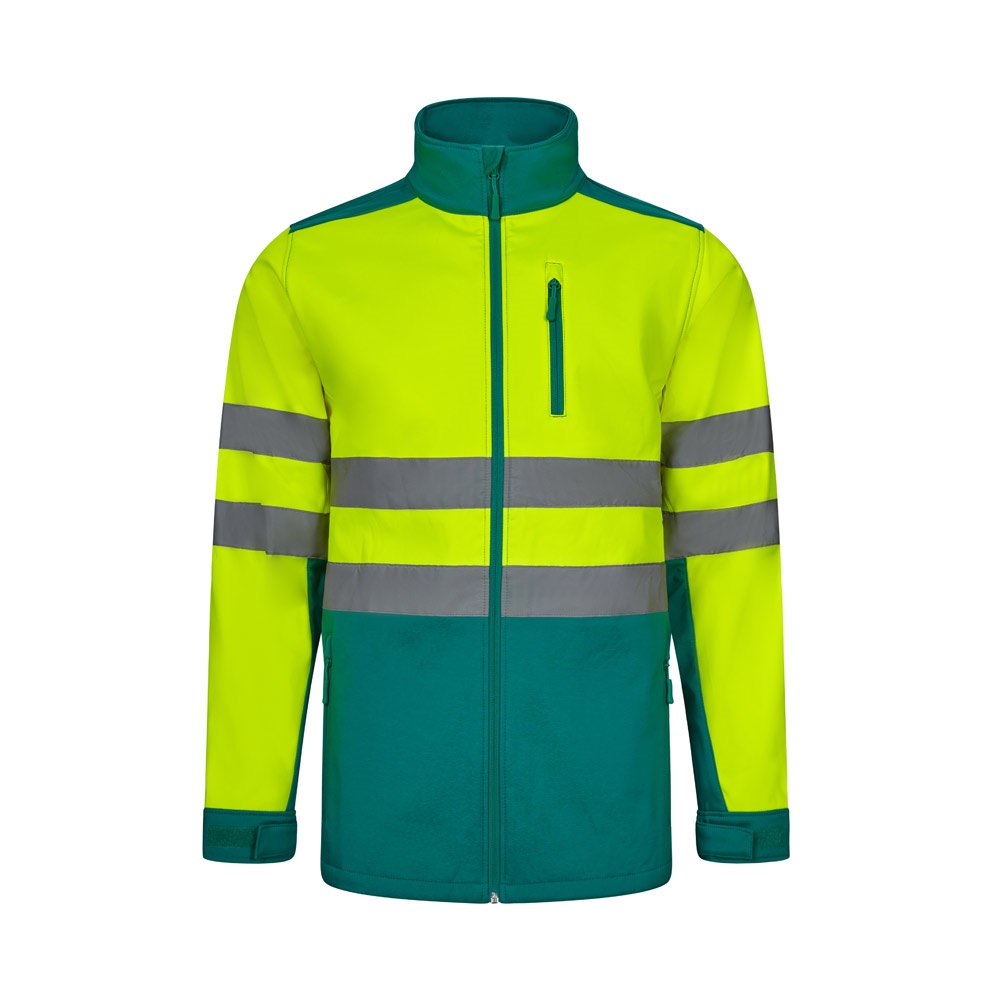 VL HESTIA. Casaco bicolor soft shell (280g/m²), em poliéster (96%) e elastano (4%)