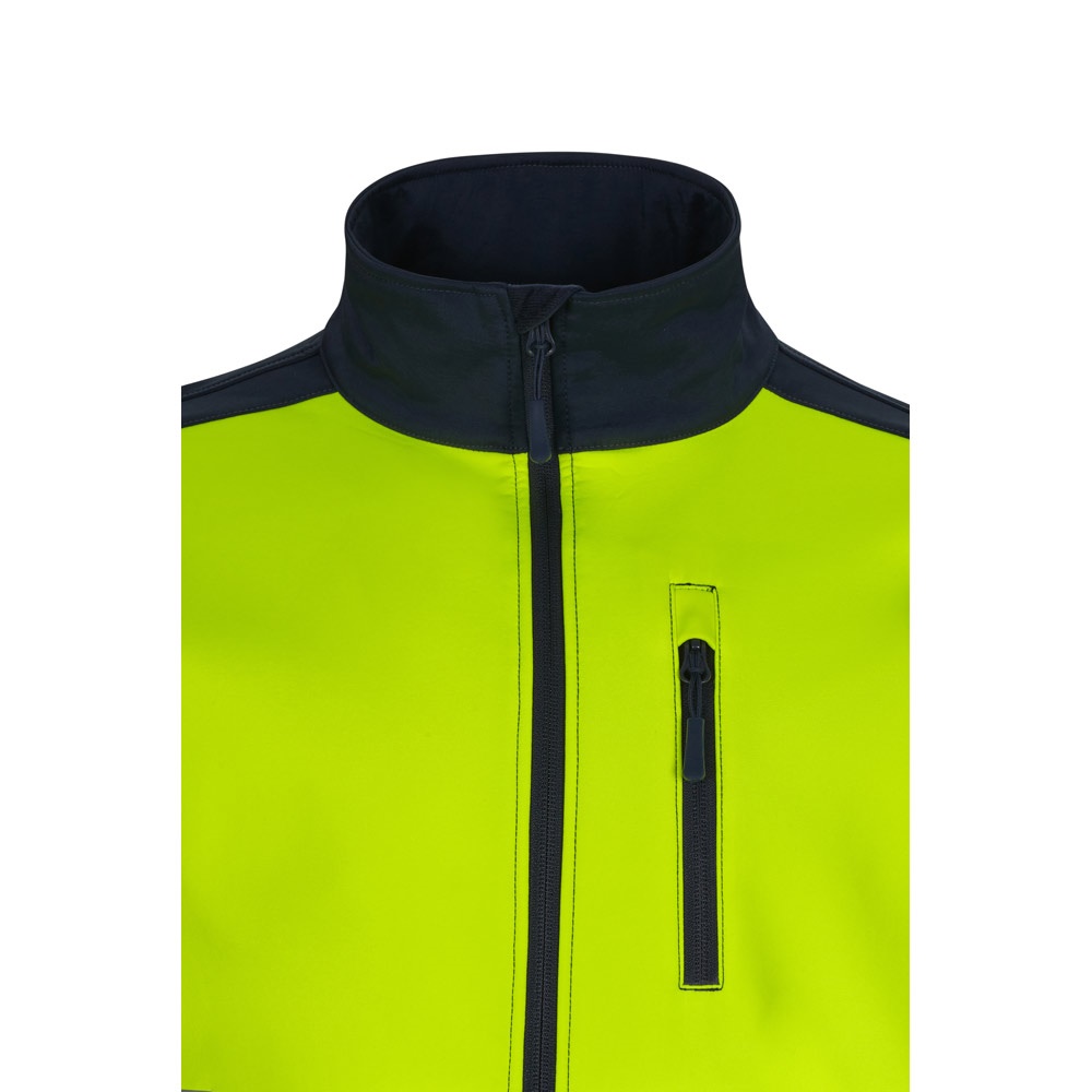 VL HESTIA LARGE. Veste soft shell bicolore (280g/m²), doublée polaire et membrane TPU, en polyester (96%) et élasthanne (4%)