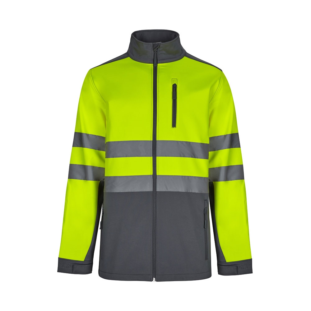 VL HESTIA LARGE. Casaco soft shell (280g/m²) bicolor, com forro polar e membrana de TPU, em poliéster (96%) e elastano (4%)