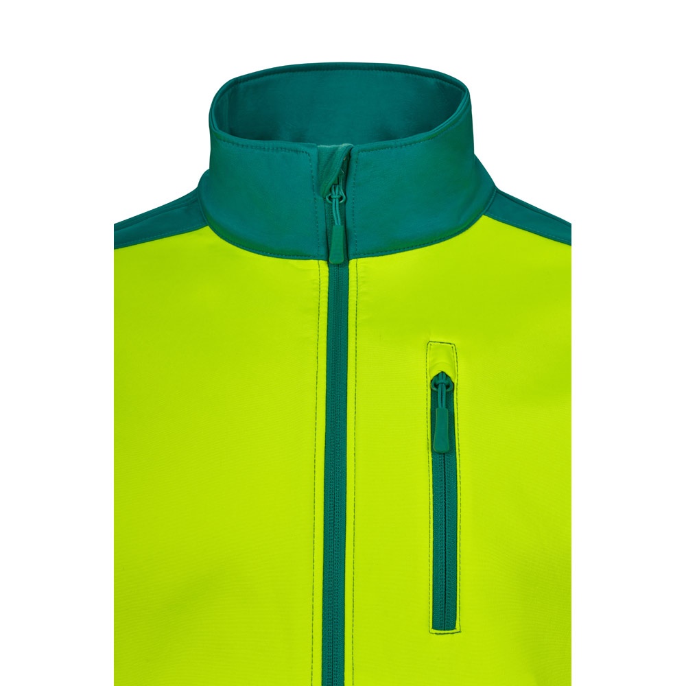 VL HESTIA LARGE. Veste soft shell bicolore (280g/m²), doublée polaire et membrane TPU, en polyester (96%) et élasthanne (4%)