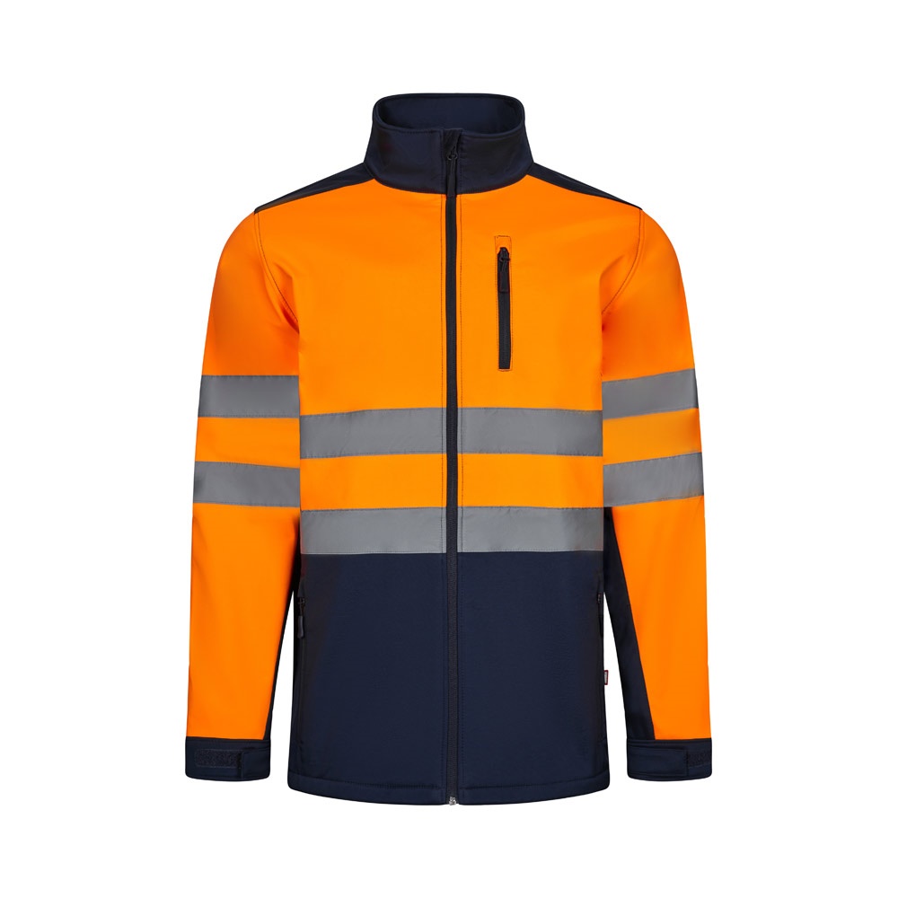 VL HESTIA LARGE. Casaco soft shell (280g/m²) bicolor, com forro polar e membrana de TPU, em poliéster (96%) e elastano (4%)