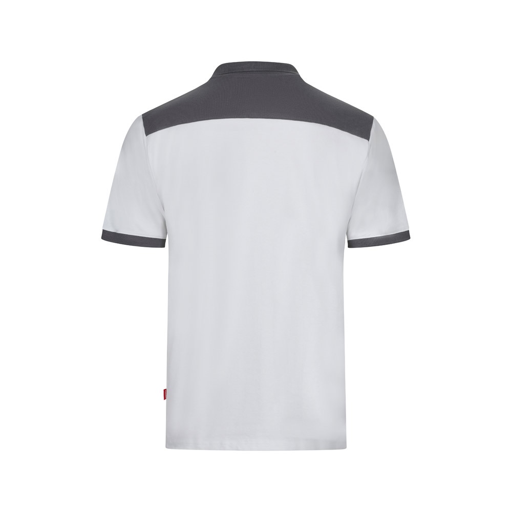 VL VELES. Polo piqué bicolore stretch (200g/m²), manches courtes, en polyester (96%) et élasthanne (4%)