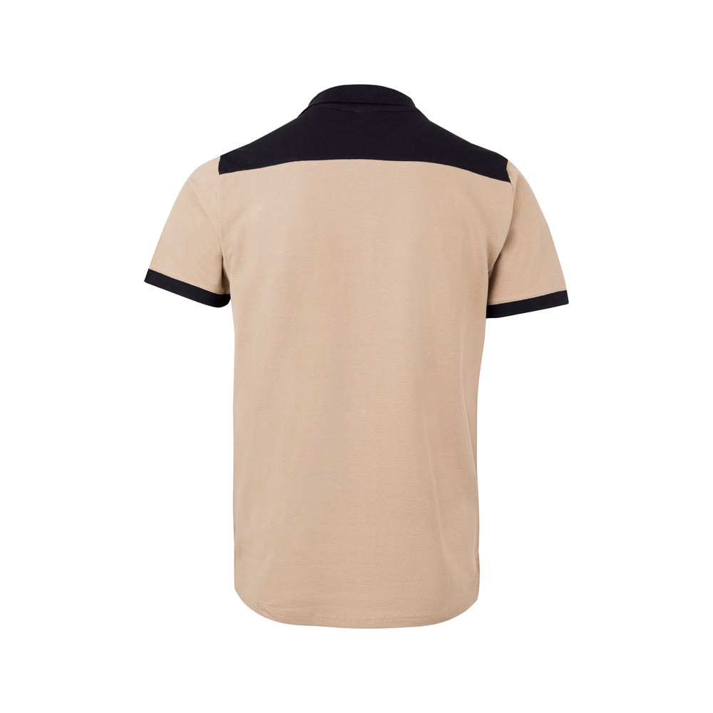 VL VELES. Polo piqué bicolore stretch (200g/m²), manches courtes, en polyester (96%) et élasthanne (4%)