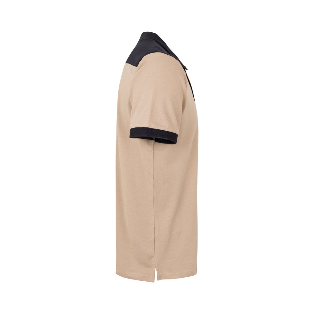 VL VELES. Polo piqué bicolore stretch (200g/m²), manches courtes, en polyester (96%) et élasthanne (4%)