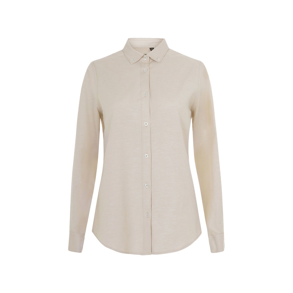 VL PRITHVI WOMEN. Camisa Oxford (180 g/m²) para mulher em algodão (50%), poliéster (45%) e elastano (5%)